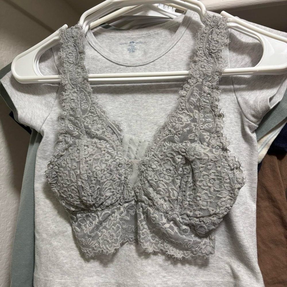 Aerie Gray Lace Bralette